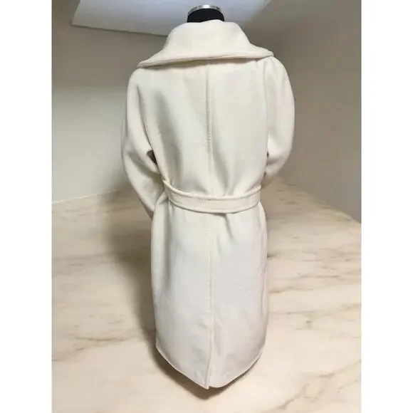 NWT Santinni London “Hepburn” Italian Virgin Wool & Cashmere Coat Size L - Picture 3 of 16